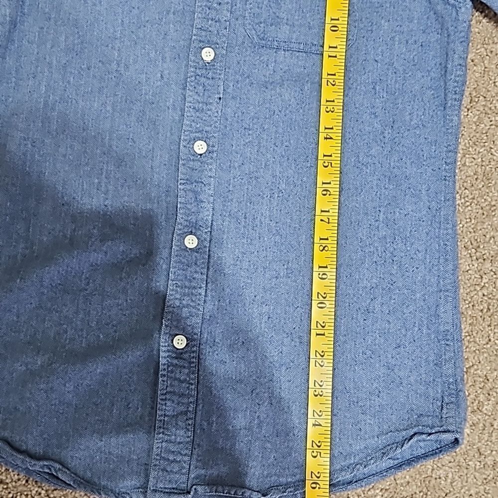 GAP Blue Long Sleeve Button Down Flannel Top - Picture 8 of 10